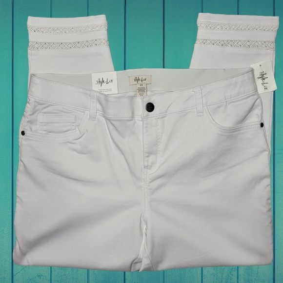 Style & Co White Ankle Pants Sz 14 NWT - Picture 2 of 8